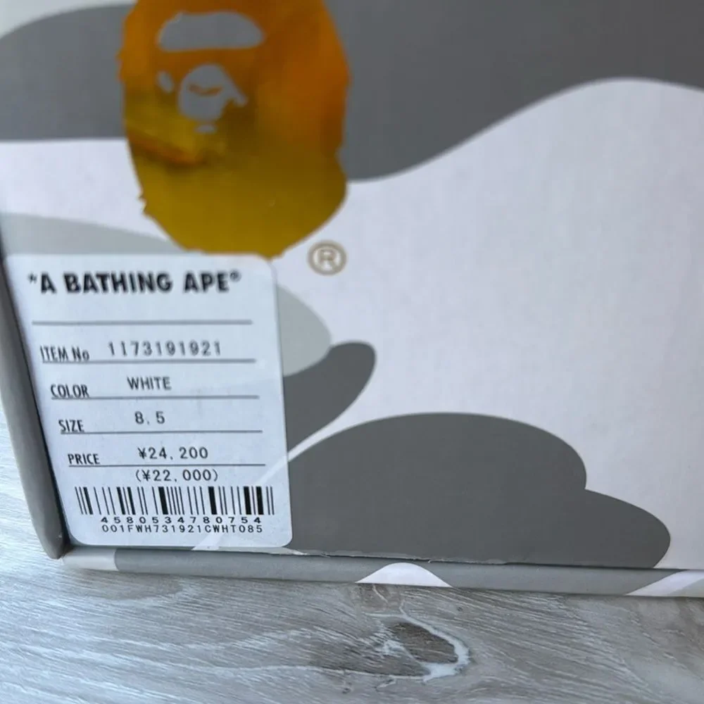 BAPE JJJJound x‎ Wmns Bapesta 'White' SHOES WHITE SIZE 8.5 NEW WITH BOX